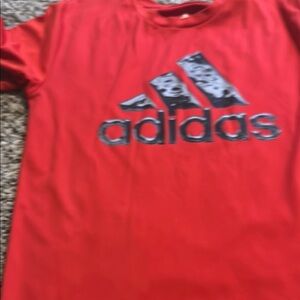 Adidas Red Short Sleeve Tee Performance Fabric